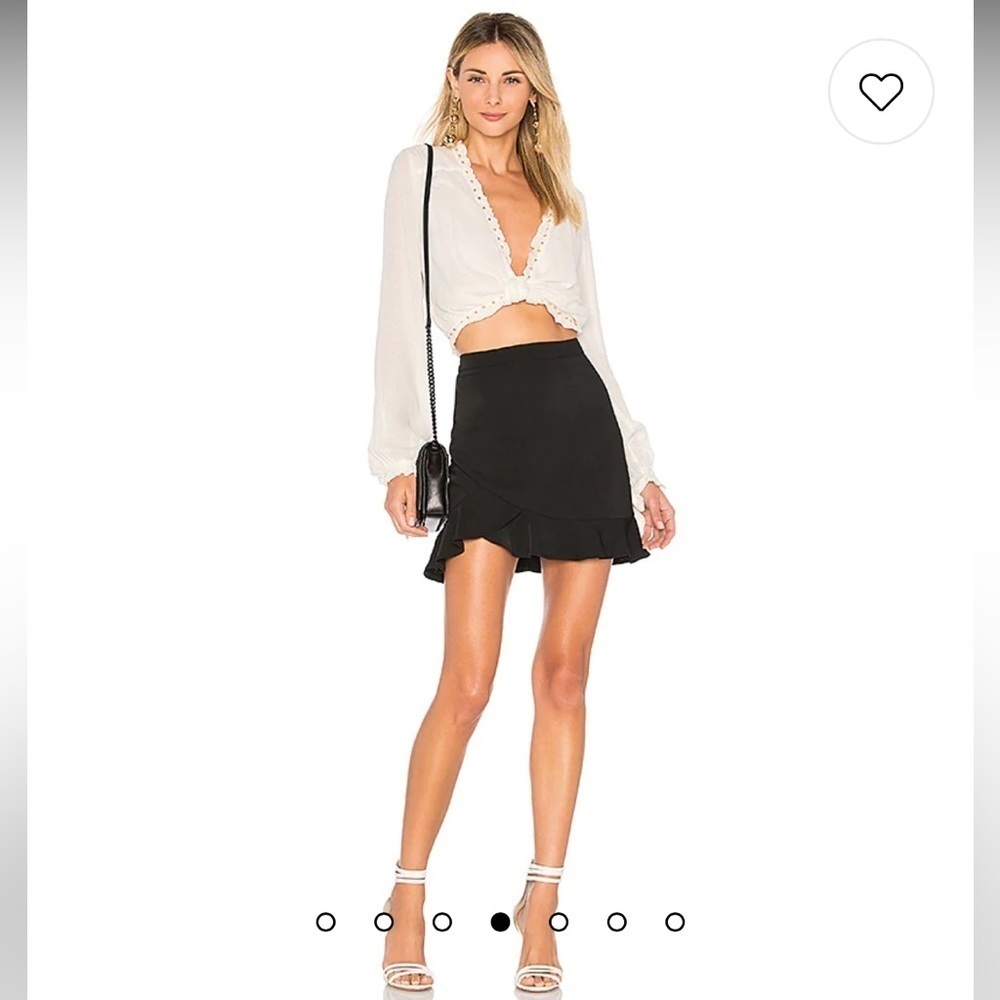 NWT Superdown Milan Ruffle Mini Skirt in Black - S